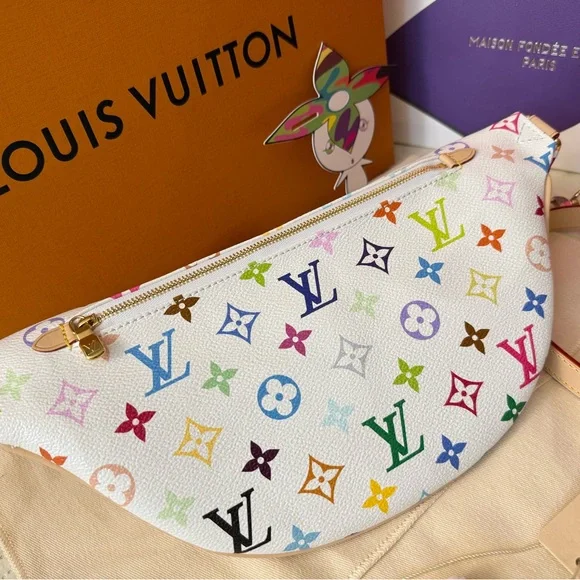 *100% AUTH* Louis Vuitton x Takashi Murakami – White Multicolored High-Rise - Picture 7 of 10